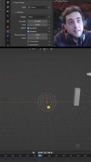 Pt.3 Rigid-Body + Force-Fields en Blender #blender #3d #short #shorts #rigidbody #sim