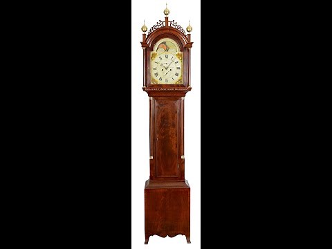Joshua Wilder, Hingham, Massachusetts, Moon Phase Tall Clock, Circa 1820