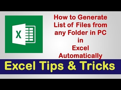Generating File List in Excel from Folder | Excel Tips & Tricks