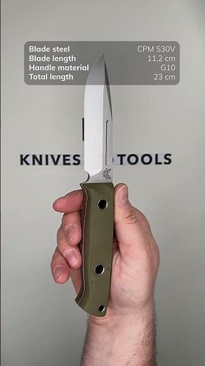 Benchmade Bushcrafter 163 1, CPM S30V, OD Green G10, bushcraft knife, Sibert design