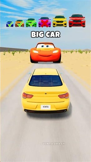 Big & Small Cars vs GIANT Lightning McQueen