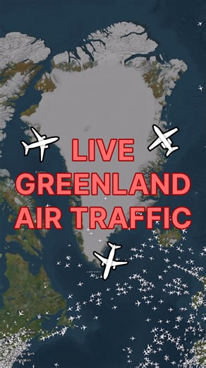 App: @planefinder ✈️ What does 3 hours of live air traffic around Greenland and the Atlantic Ocean look like? We recorded the skies using our app for 3 hours and then sped this up to 10 seconds! What you see is aircraft thousands of aircraft flying across the ocean in real time. All aircraft are real and live at the time of recording. Why not try it yourself with our free app (linked in our bio) #greenland #planefinder #aviation | Plane Finder