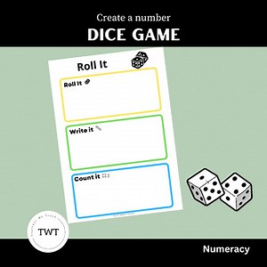 Roll It, Write It, Count It - Mathematics Number Activity