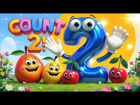 🎵🥭Count 2! | Counting Song for Kids 🍒🥭🍍🍋” #preschoolmusic #kindergartenlearningvideos