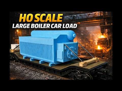 HO Scale Large Boiler Flat Car Load | Realistic Heavy Industry Load