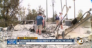 Classmates search for friend's urn in Alpine ash