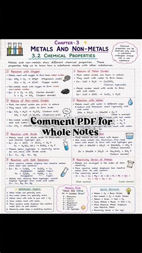 Class 10 Science Chapter 3 | Metals and Non-Metals Full Chapter | NCERT CBSE 2026 Handwritten Notes