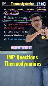 IMP Questions of Thermodynamics #hscboard2026 #physics #hsc #thermodynamics
