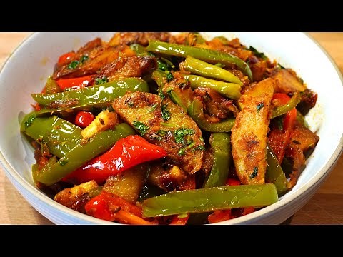 DELICIOUS POTATO CAPSICUM RECIPE (QUICK SIDE DISH) | Capsicum Aloo Sabji