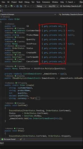 A class with just { get; set; } is not a domain model ❌ #csharp #dotnet