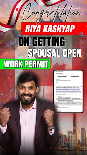 🎉 Congratulations to Riya Kashyap on her Spousal Open Work Permit approval! 🇨🇦 Despite common misconceptions, SOWP approvals are absolutely possible with the right process and documentation. 💼 Riya's application was submitted on July 28th and approved on December 20th, 2025. Her husband’s current work permit status in Canada was a key factor in her success. Ready to start your Canadian journey? Whether you're applying for a new permit or looking to renew, our team is here to help! 🏠 Contact
