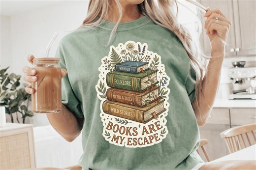 Book Lover PNG Bundle, Retro Floral Reader Sublimation Designs, Book Stack Coffee PNG - Etsy