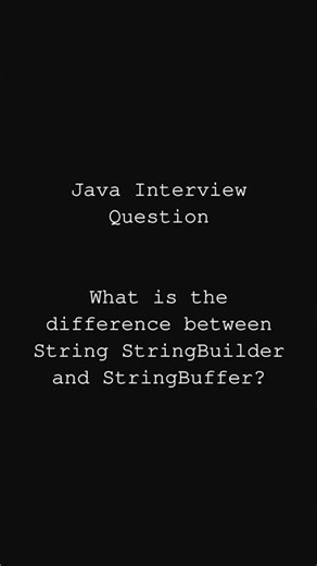 String Vs StringBuilder Vs StringBuffer | Java Interview Questions #java #interviewquestions
