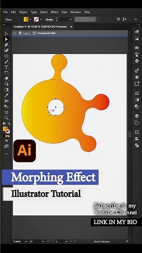 Morphing Effect in Illustrator | Genius Trick Easy 1-Minute Hindi Tutorial #illustrator #trending