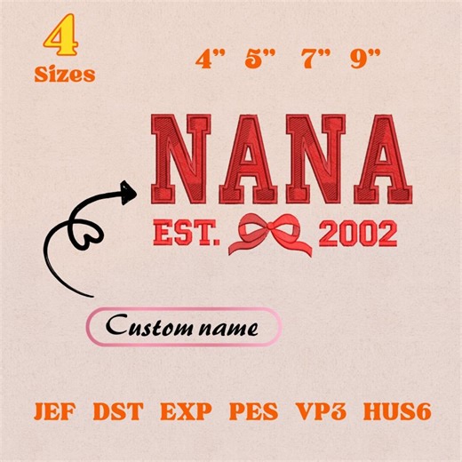 Personal Names, Personal Gift , Names Embroidery Design, Custom Names Embroidery, Custom Grandma Name, Gift, Custom Embroidery Digitizing - Etsy