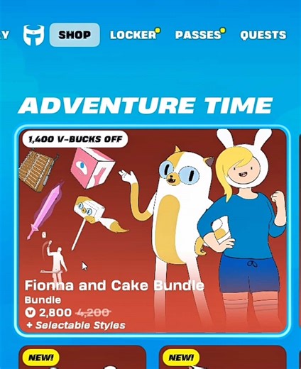 Fionna and Cake Adventure Time Bundle! #adventuretime #gaming #fyp #tiktok #fortniteclips