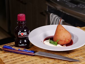 How to Poach Pears with Pomegranate Juice - Chef Abbie Gellman MS, RD, CDN