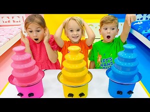 Chris and friends explore Secret Rooms in one color! - Videos For Kids