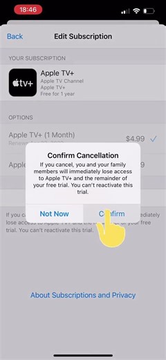 how to cancel an Apple TV Trial