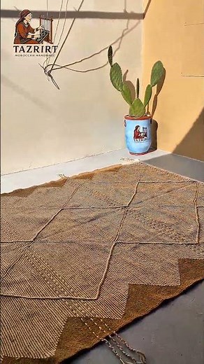 Authentic Handmade Moroccan Rug | Minimalist Berber Wool Carpet by Tazrirt