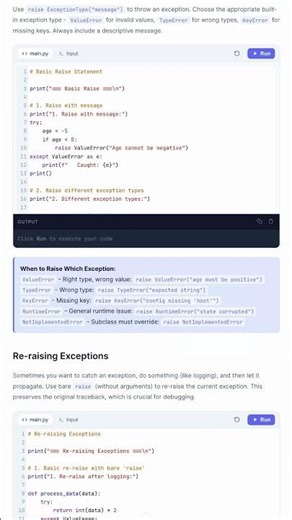 Python Raise - Custom Exceptions, Re-raising, Exception Chaining — in 30 seconds #Tech #Learn #Tools