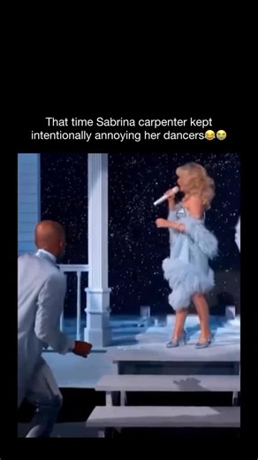 Worlds Wildest Moments on Instagram: "Sabrina Carpenter intentionally annoying her dancers is so on-brand for her playful, chaotic energy. She does it in a clearly lighthearted way—teasing them during performances, joking around on stage, or slightly throwing them off just for fun—and it comes across more as friendly mischief than actual annoyance. The dancers usually react with laughter or exaggerated expressions, which makes the moment even more entertaining for fans. It highlights Sabrina’s c