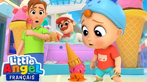 Oh non! La glace de Bébé Louis est tombée. Mais ce n'est pas grave... Bébé Louis s'amuse au centre commercial et découvre plein de nouvelles choses avec maman et papa. Glaces, bonbons, jeux et costumes sont au rendez-vous. Une comptine pour enfants signée #littleangelfrançais #comptines #bébé | Little Angel - Français