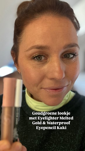 Gouden lookje op een grijze dag! ✨ Easy Melted Gold Eyelighter look. Gewoon 1 kleur, 1 potlood en Mascara! Probeer jij deze ook eens? #centpurcent #makeuplook | Cent Pur Cent