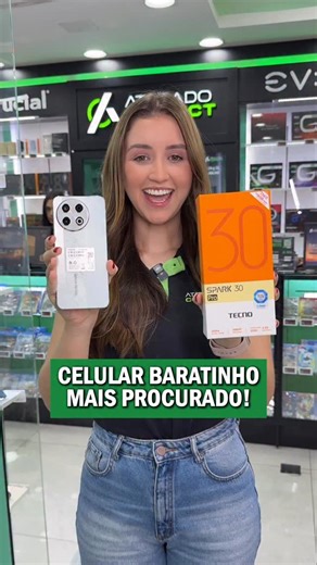 19K views · 300 reactions | O celular baratinho que todo mundo quer! O Tecno Spark 30 Pro tem tela AMOLED gigante com 120Hz, câmera de 108MP, 8GB de RAM e 256GB de espaço…E o melhor é o preço do Paraguai!  Link na bio  #tecno #tecnospark30pro #celularbarato #celular #smartphone comprarnoparaguai comprasparaguai | Atacado Connect | Facebook