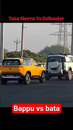 Tata Sierra EV vs Land Rover Defender | Side by Side on Road #tatasierra2025 #landroverdefender