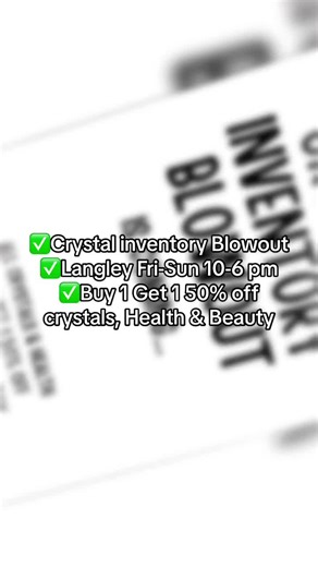 ✅We are Having a HUGE Inventory BLOWOUT this Fri-Sun 10-6 pm ✅Crystal points,jewellery,raw,selenite and spheres are all included (consignment excluded) ✅unit B120 20018 83 a ave langley 604-534-8274 ✅BEST prices in Vancouver #crystalshop #willoughby #langleybc #langleybc #latimerheights #langleyeventscentre #surrey #walnutgrove #fyp #abbotsfordbc #vancouverbc #meditation #surrey #metaphysicalshop #spiritualawakening #spiritualtiktok #witchtok #crystalhealing #crystalobsession #localbusiness #yvr