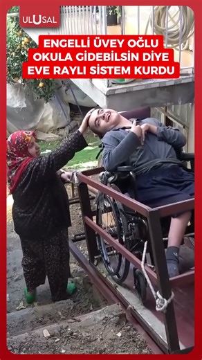 Antalya'da bir aile engelli üvey oğulları okula gidebilsin diye eve raylı sistem kurdu #shorts