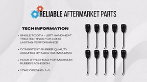 RAParts (1) New Aftermarket (10 Pk) Single Hay Rake Left Hand Tooth 850613 Fits Ford Fits New Holland 216 258 65668