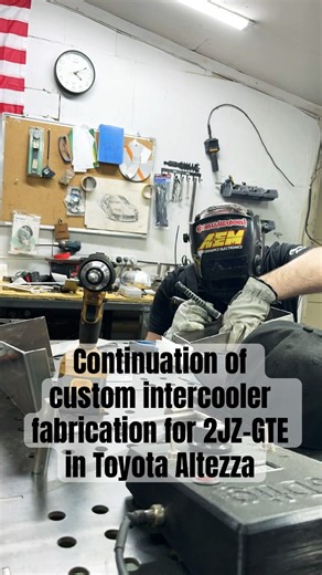 Building a custom intercooler in my garage! #intercooler #fabrication #welding #boost #garagebuild