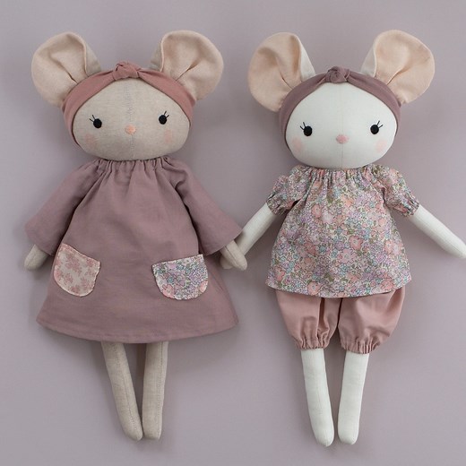 Mouse Sewing Pattern PDF -make a Cloth Mouse Doll / Stuffed Animal Toy and Clothes - by Studio Seren - Etsy