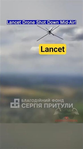 Russian Lancet Drone Shot Down by Interceptor Drone Mid-Air