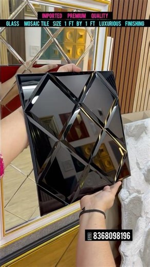 Glass Mosaic Tile | Glass Tile | Black Glass Mosaic Tile #glassmosaic #trendingshorts #shorts #wall