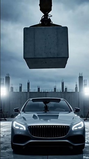 Luxury Car vs. Concrete Block: The Ultimate Crash Test! 💥