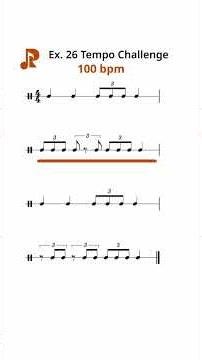 Rhythm Tempo Challenge Ex. 26 #learnmusic #drummer #drums #musicexercises #challenge