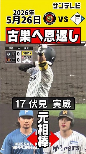 【昨年の最優秀バッテリーが対決】伏見寅威選手が元相棒の伊藤大海投手の前で躍動（2026年5月26日 阪神ー日本ハム） #サンテレビボックス席