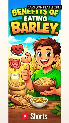 Barley खाने के जबरदस्त फायदे 😱🔥#food #facts #cartoon #shorts #youtubeshorts