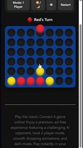 Connect Four in a row game