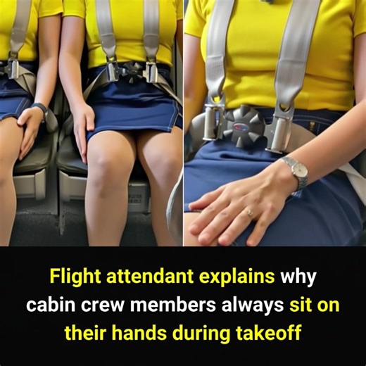 120K views · 75 reactions | Flight attendant explains the unexpected reason cabin crew keep their hands under their thighs during takeoff and landing | Made Man | Facebook