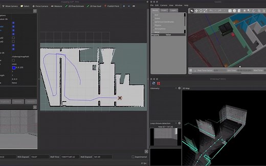 在 ROS 和 Gazebo 中使用激光雷达和 RGBD 相机的 RTAB-Map SLAM