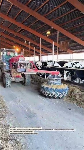 Feed Pusher Tractor Boosts Dairy Efficiency 🐄🚜 #DairyTech #FarmLife #AgriInnovation