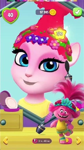 My Talking Angela 2 Gets a Trolls Makeover! #shorts