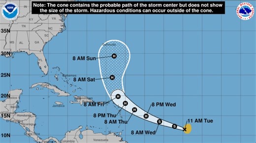Tropical Storm Jerry forms in Atlantic