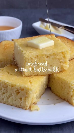 10 comments | Our easy cornbread without buttermilk is everything you want in a Thanksgiving side dish: soft, tender, lightly sweet, and perfect with a pat of butter and a drizzle of honey. Simple ingredients, quick to mix, and always a crowd-pleaser! ⠀⠀⠀⠀⠀⠀⠀⠀⠀  Comment ‘recipe’ and we’ll send you the link directly, or find the full recipe right here: https://myradkitchen.com/cornbread-without-buttermilk/ | My Rad Kitchen | Facebook