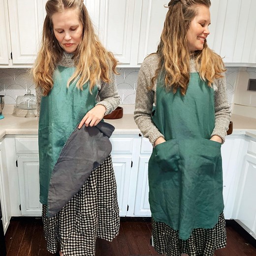 Reversible Cross Back Linen Apron With Pockets | 41 Color, Customizable Apron, Japanese Style, No Ties, Christmas Gift for Her - Etsy