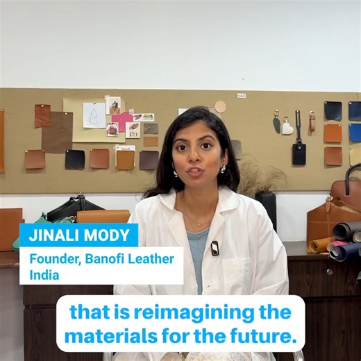 🌱 What if waste could replace leather? Meet Jinali Mody, one of the 2025 #YoungChamps, who’s transforming banana crop waste into Banofi Leather — a plant-based alternative that looks and feels like leather 💼 ✅ 95% less water ✅ 90% fewer emissions ✅ A win for farmers and the planet 🌍 She’s not just innovating — she’s restoring. She’s #GenerationRestoration 💚 👉 Discover her story: https://www.unep.org/youngchampions/bio/2025/global/jinali-pranabh-mody | UN Environment Programme in Asia Pacifi